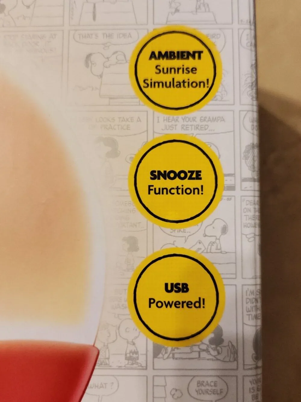 Peanuts Snoopy & Woodstock Sunrise Alarm Clock NEW Skateboarding